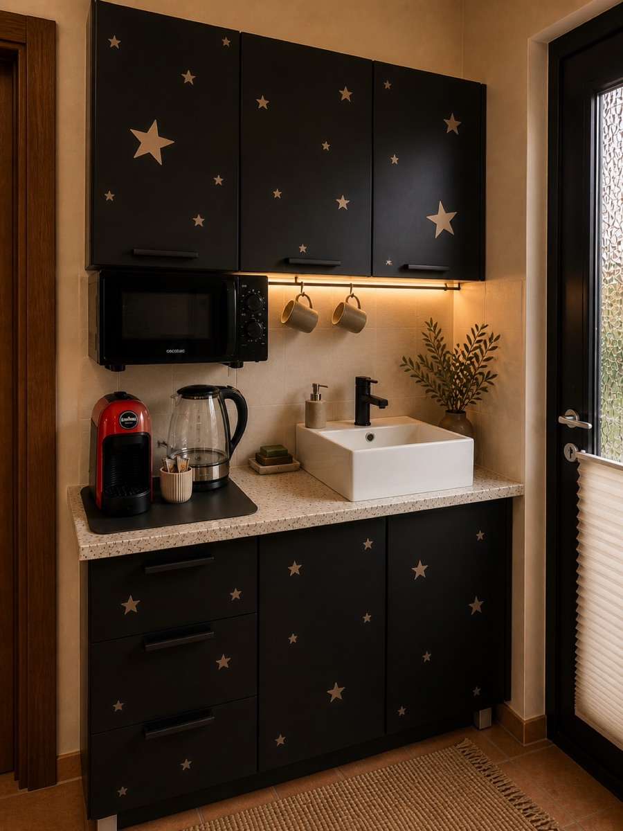 Star-pattern kitchenette