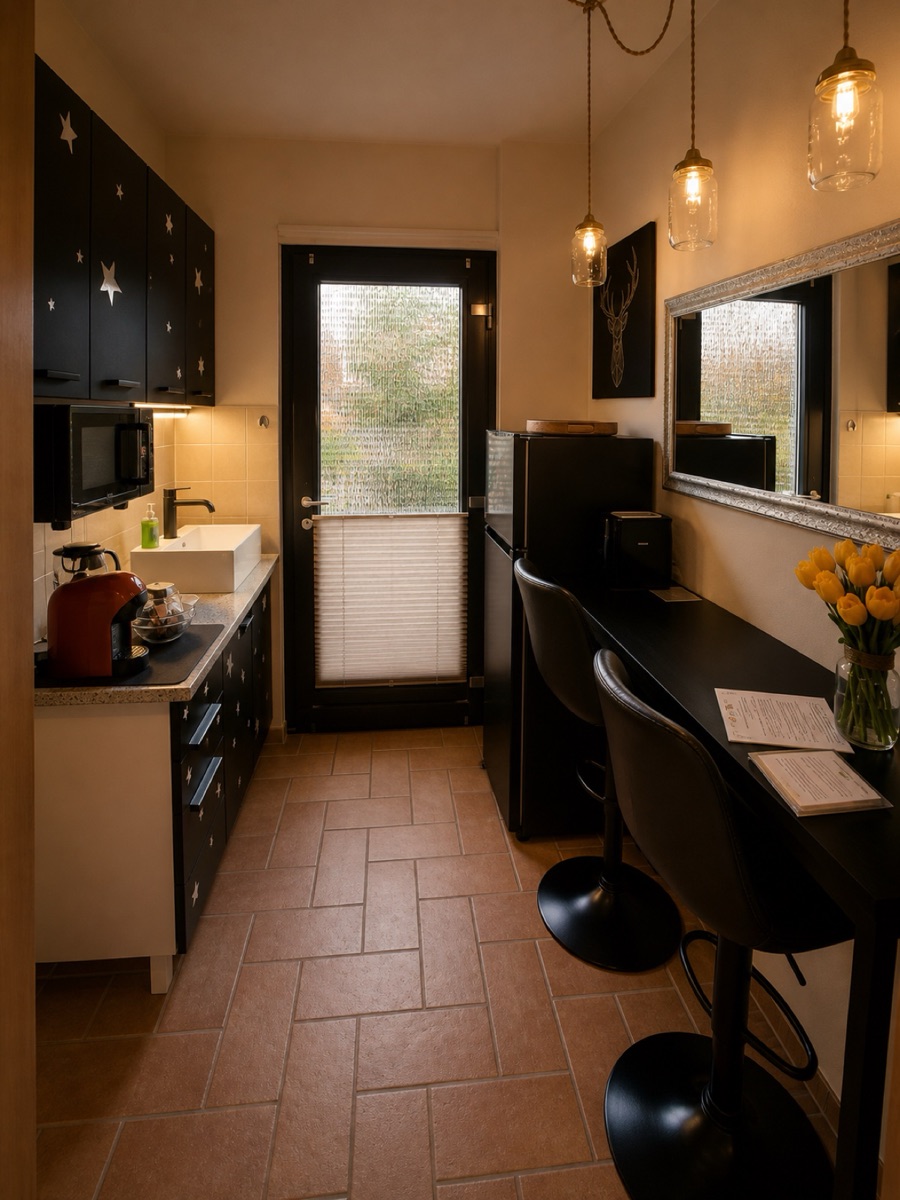 Kitchen and breakfast bar